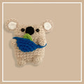 Hand-knitted koala bear backpack design Airpods protective case for Apple Airpods.
