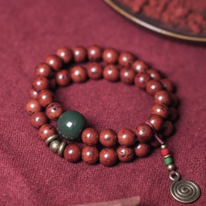 Bodhi double circle bracelet in cartoon style made from natural seeds with manual processing
