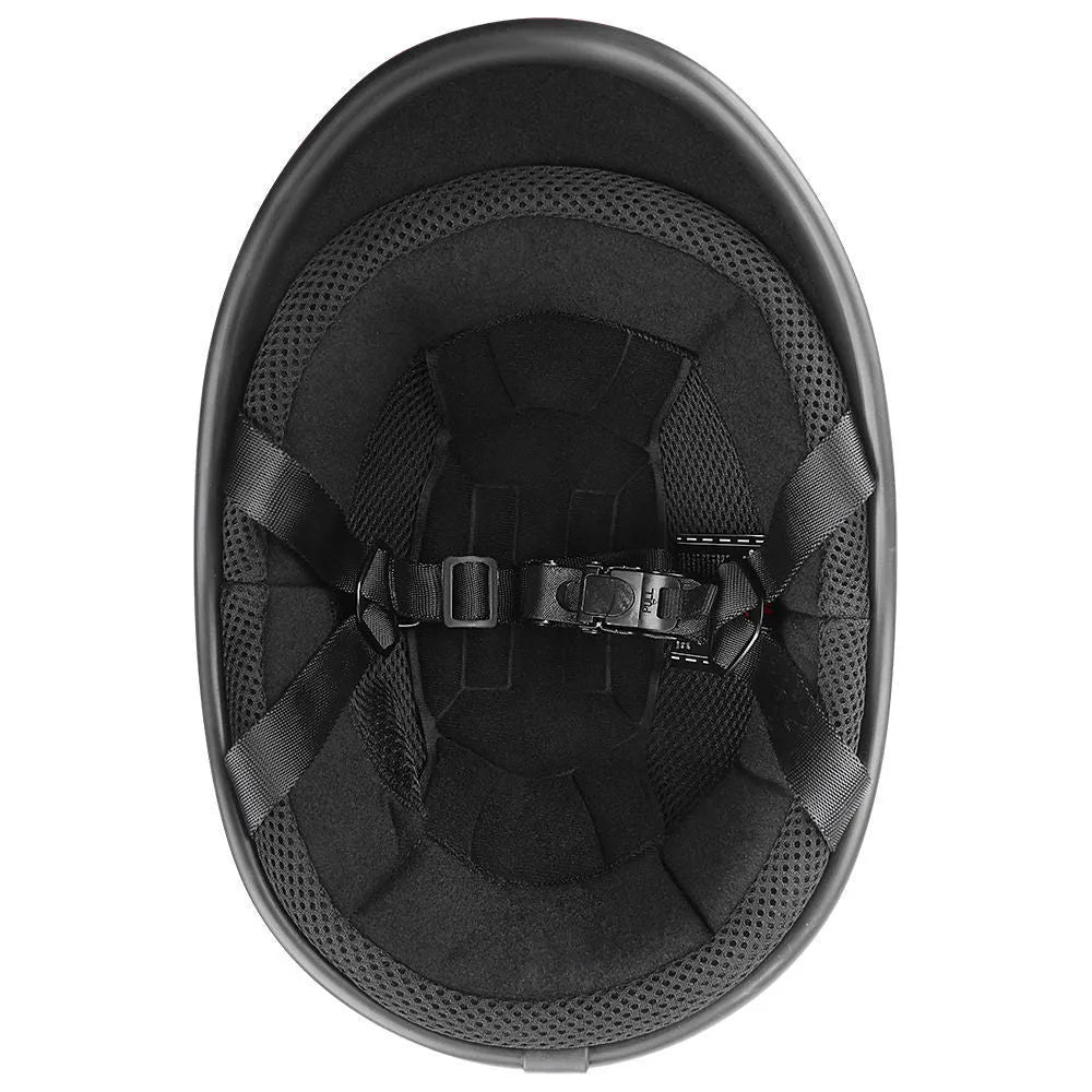 Retro hand-curved motorcycle helmet in multiple colour options with ABS shell construction