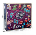 Children's magic trick set with plastic props in purple or red colours for ages 3-7