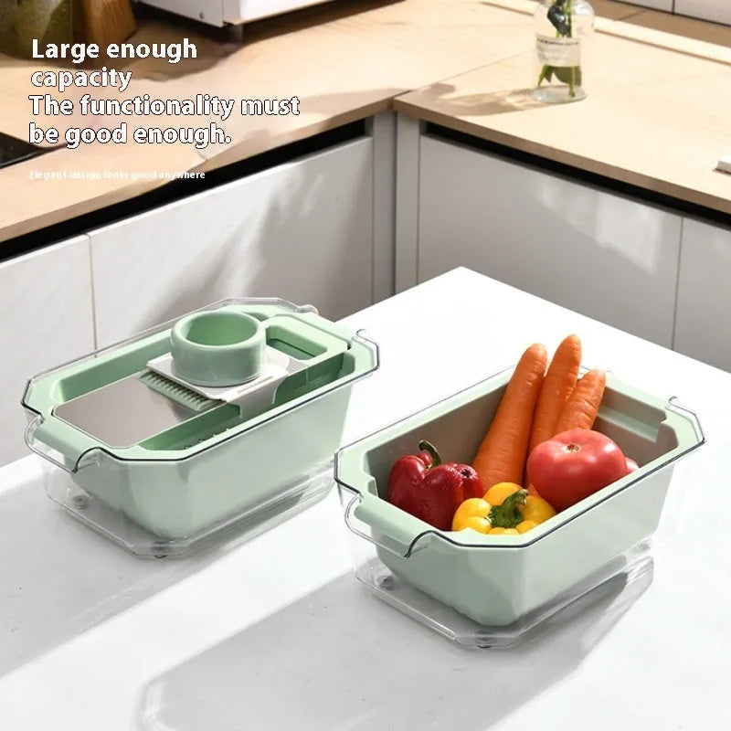 Multifunctional stainless steel grater and chopper with vegetable cutter in magnetic type colour