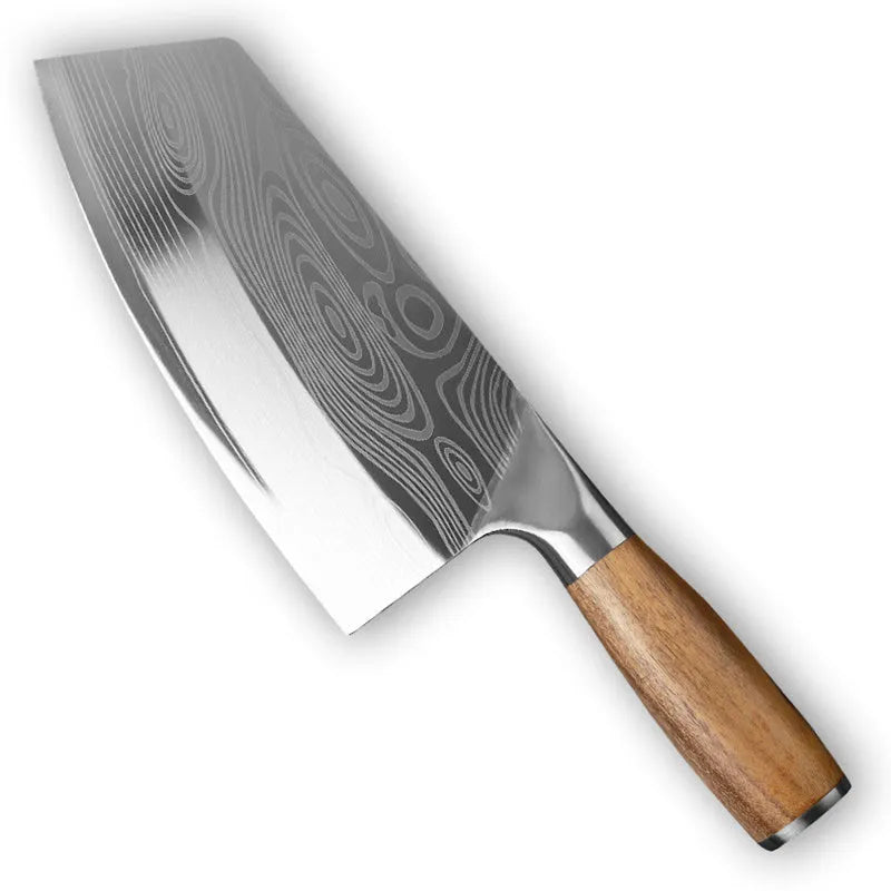 Stainless steel kitchen knife with 320mm blade length and forged 40cr13 steel construction