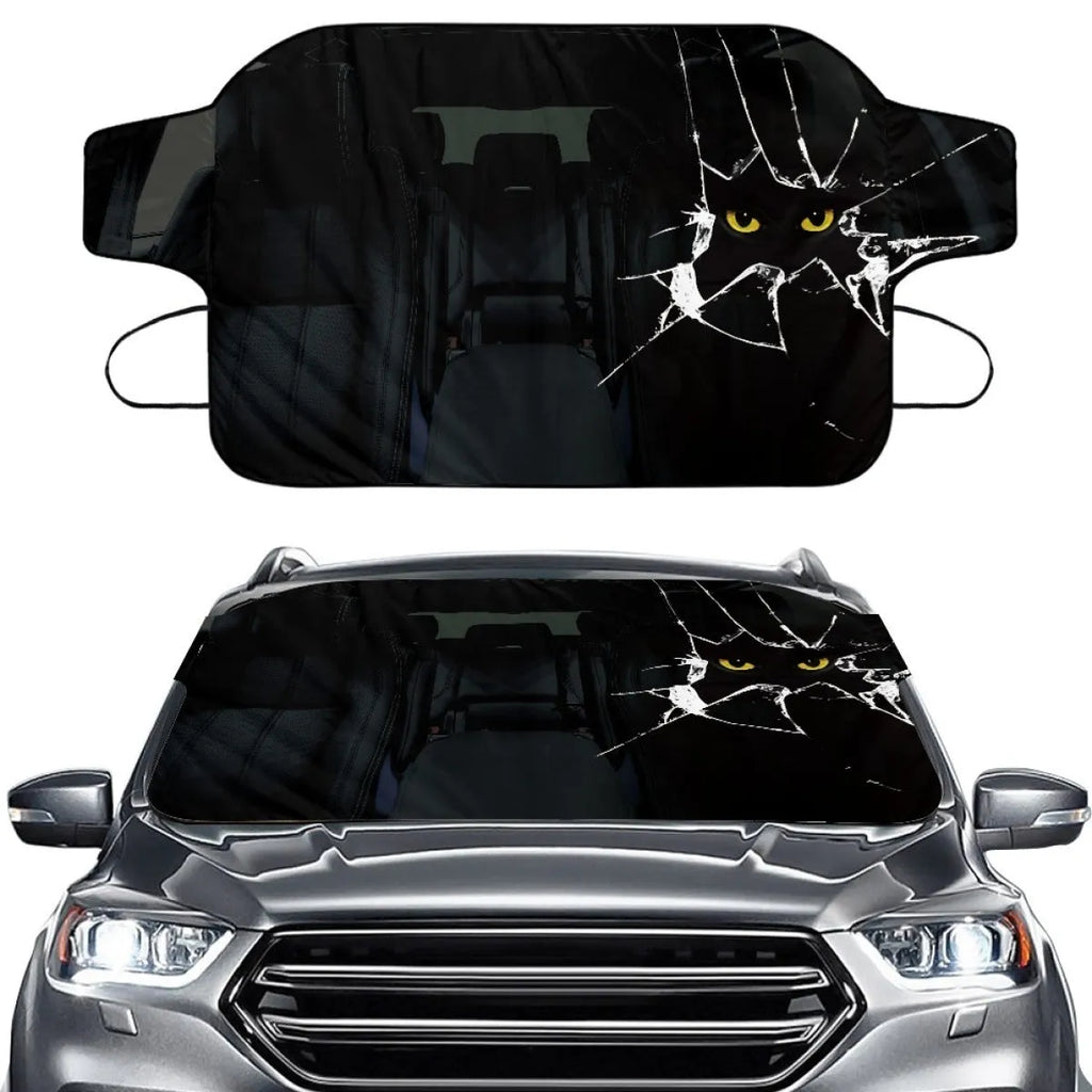Car snow protection front gear cover in 130x70cm size with aluminum fabric and lanyard installation system
