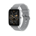 H80 black smart watch with spherical glass screen showing heart rate and time on a silicone strap