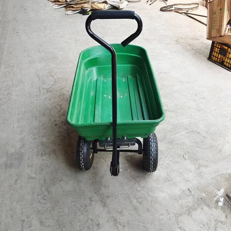 Green four-wheel plastic dumptruck model TC2145 for agricultural use