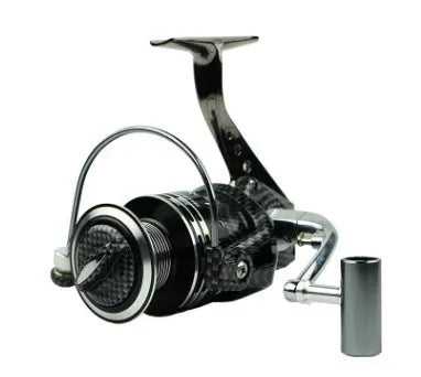 Full metal spinning reel with 13+1 ball bearings, high-hard aluminium alloy wire cup and copper toothed rod