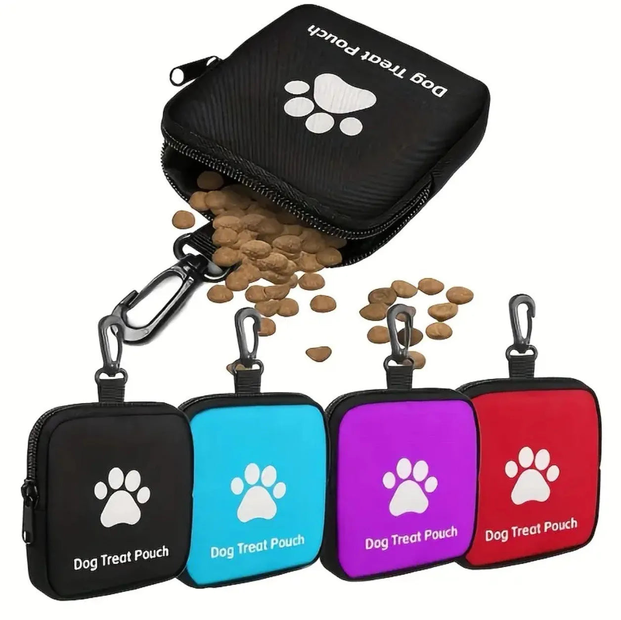 Polyester portable pet snack pack with zipper closure in Oxford fabric, black colour option