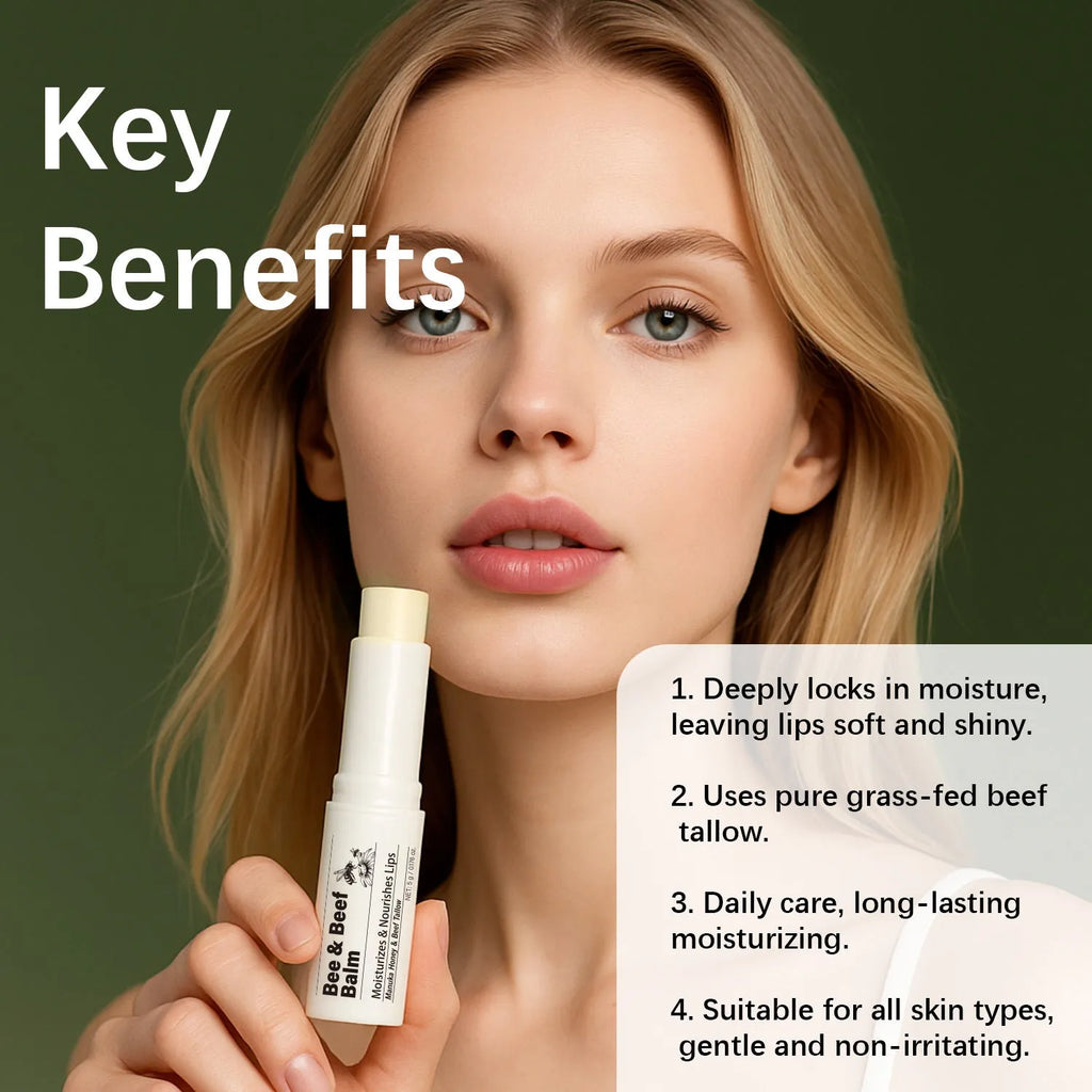 Beef fat lip balm tube with organic butter, 83mm length, FP-B020 colour