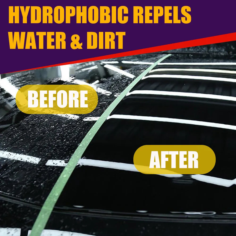 Purple car coating spray bottle labelled as a microplated crystal nano coating agent.