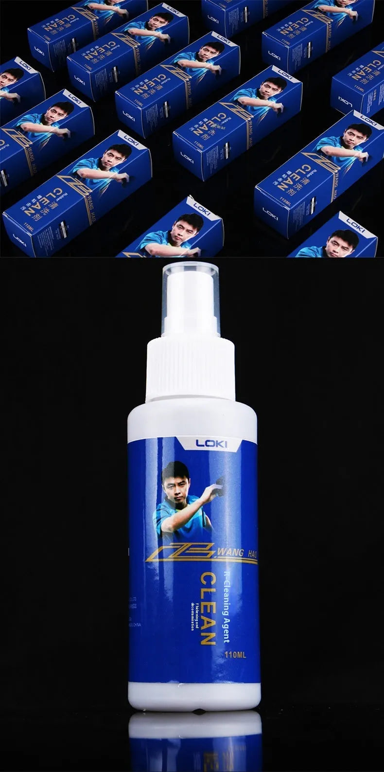 110ml table tennis rubber cleaning liquid with sponge applicator for racket maintenance