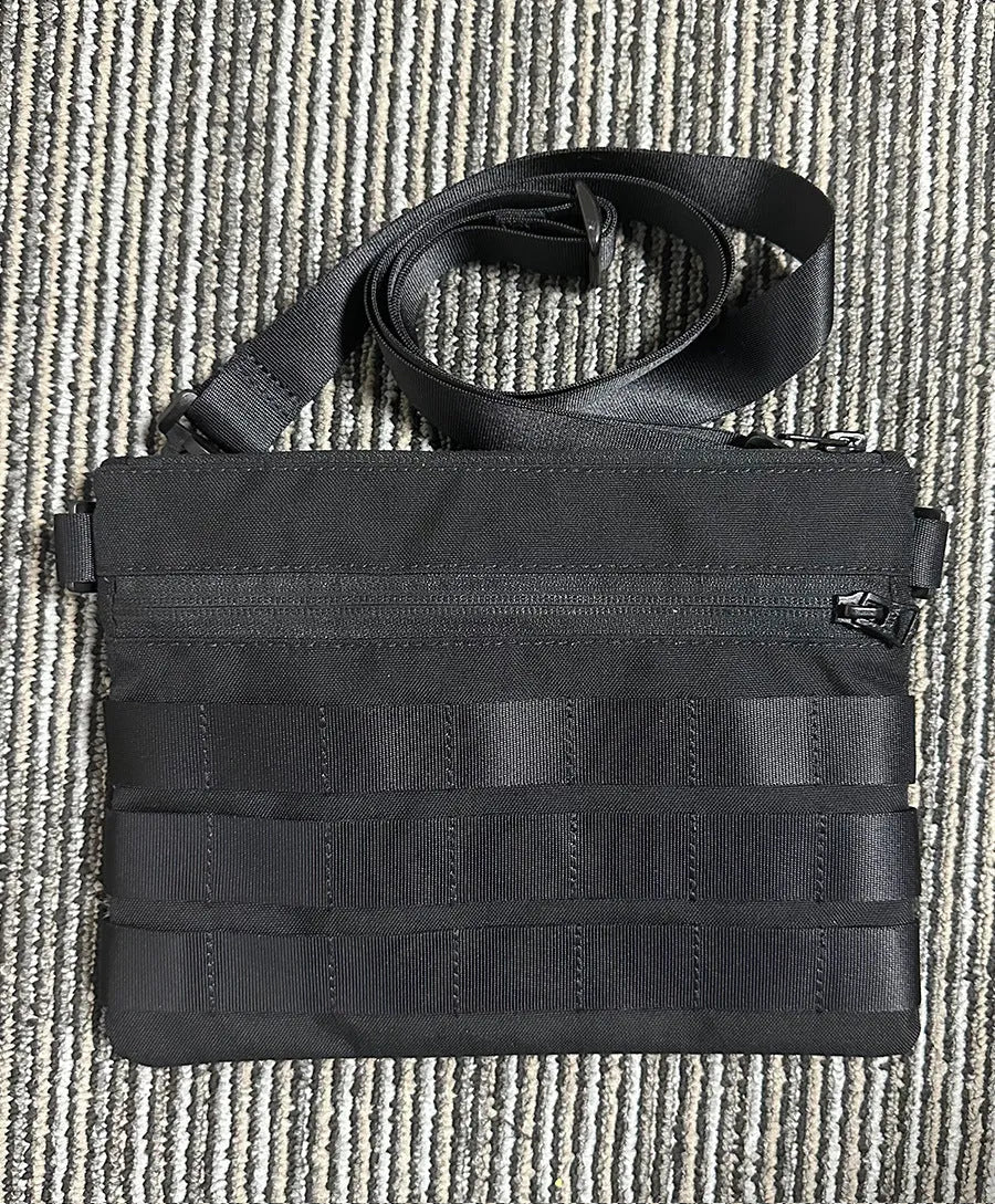 Black Oxford cloth portable outdoor organiser kit measuring 18cm by 3.5cm for military enthusiasts