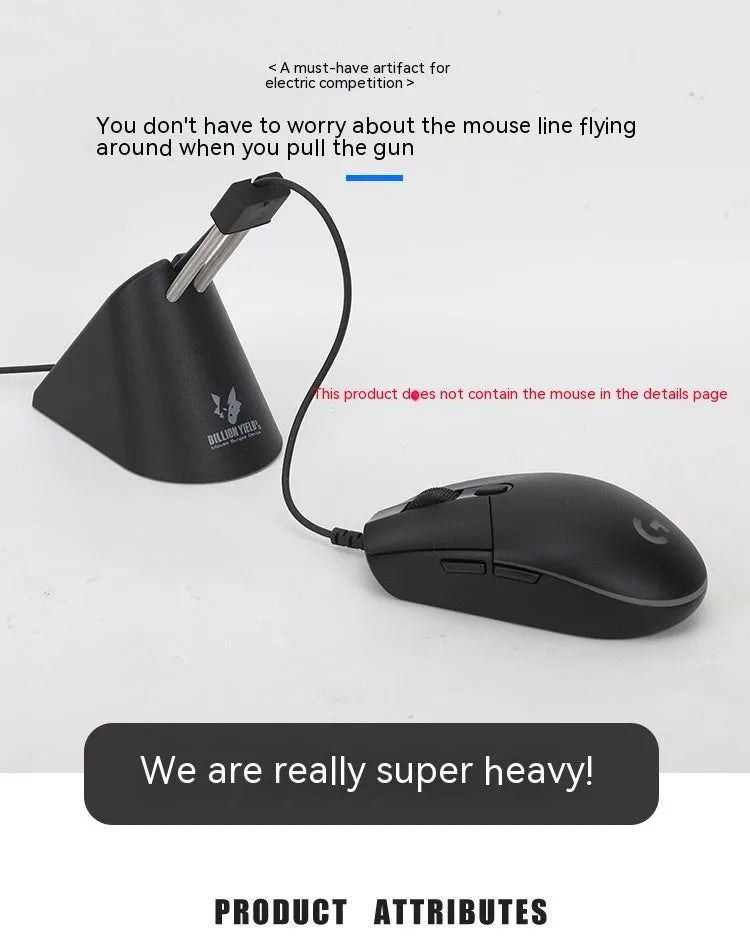 Black and white ABS plastic mouse cable holder for desktop wire management.