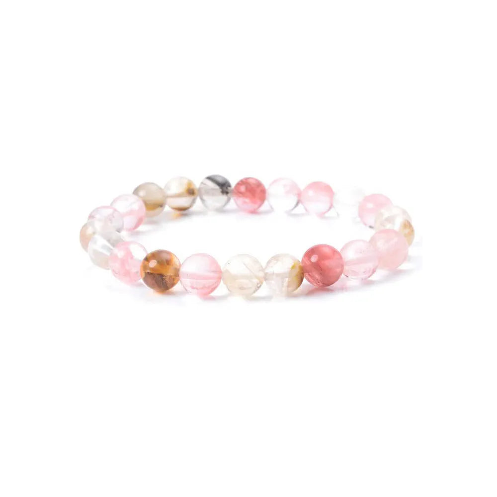 8mm natural stone bead bracelet with geometric shaped agate beads in multiple colour options