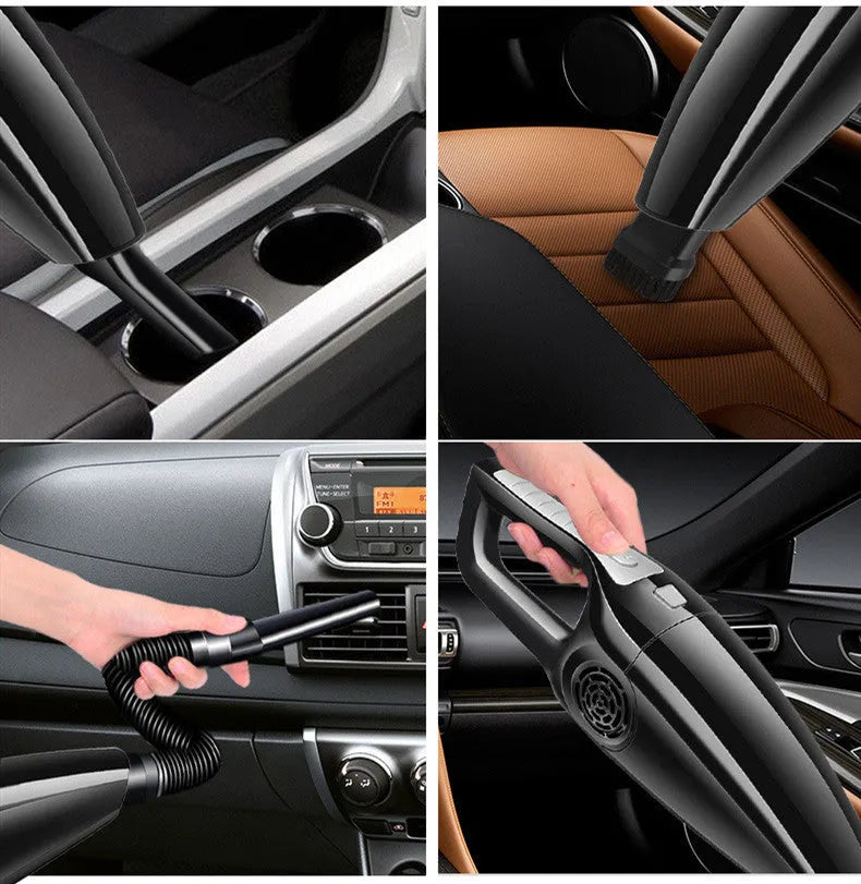 PoHigh Power Hypa black and orange car vacuum cleaner with cigarette lighter plug