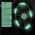 20-piece set of 7-color laser reflective wheel stickers on a car wheel, each 90x7mm