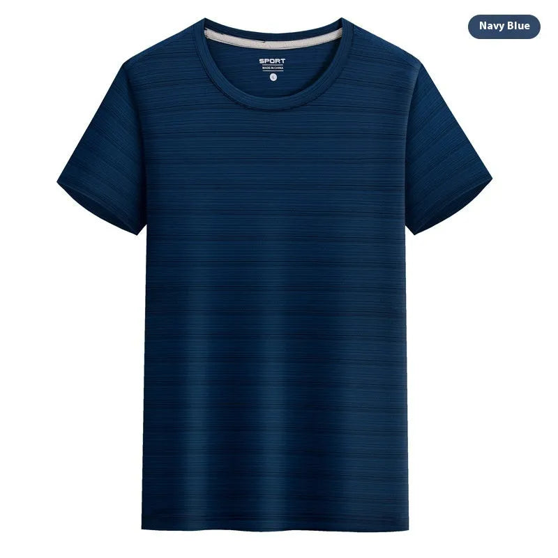 Crystal silk round neck t-shirt in solid colours with quick-drying polyester and spandex fabric