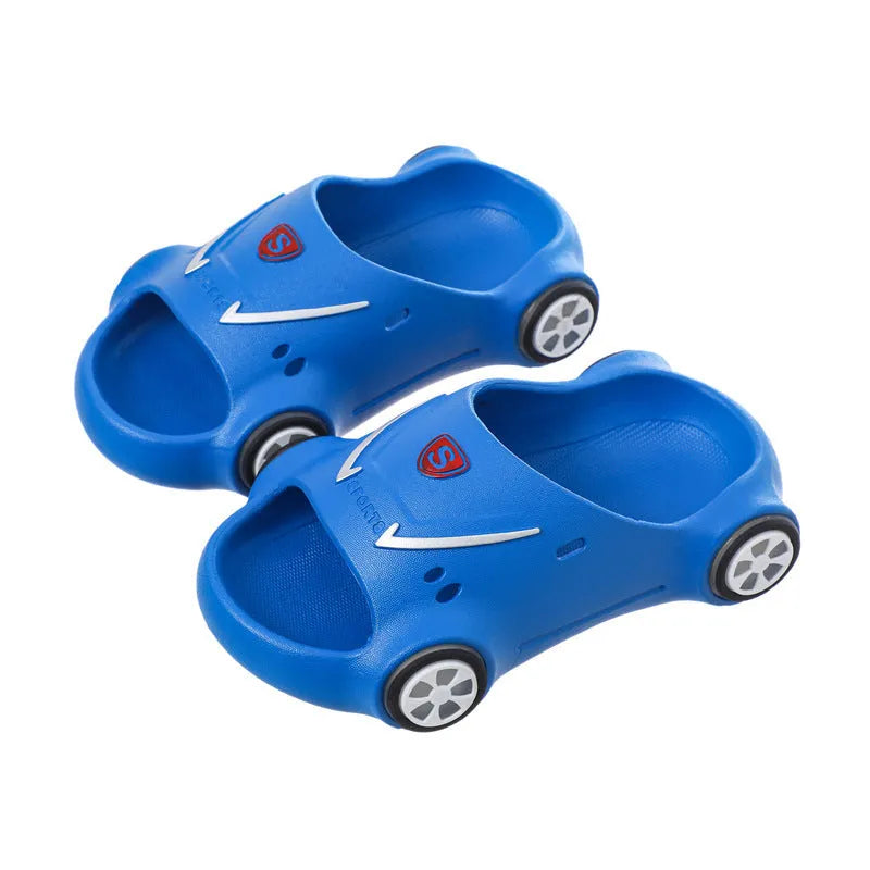Children's luminous cartoon car slippers with anti-slip soles in multiple colour options