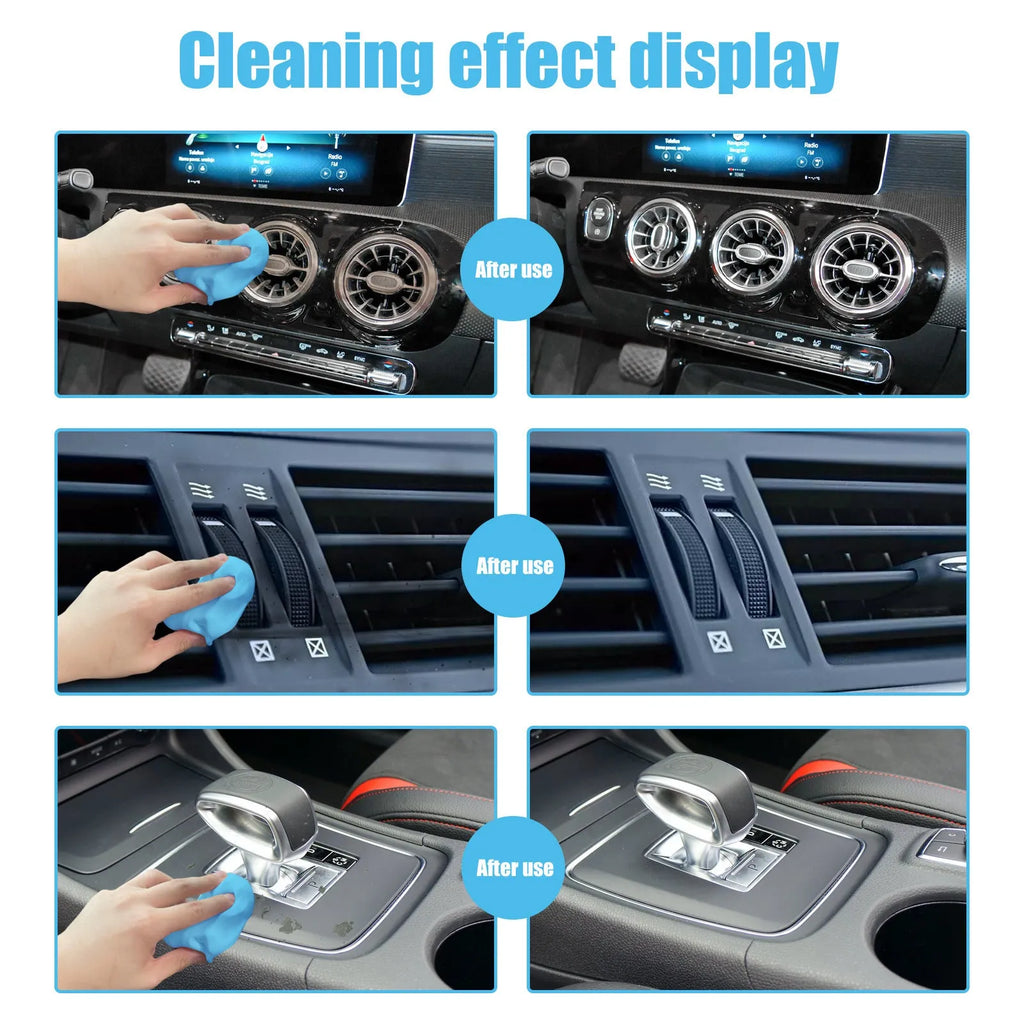 A 15cm by 10cm slab of soft grey cleaning putty for dust removal from car vents and gaps.