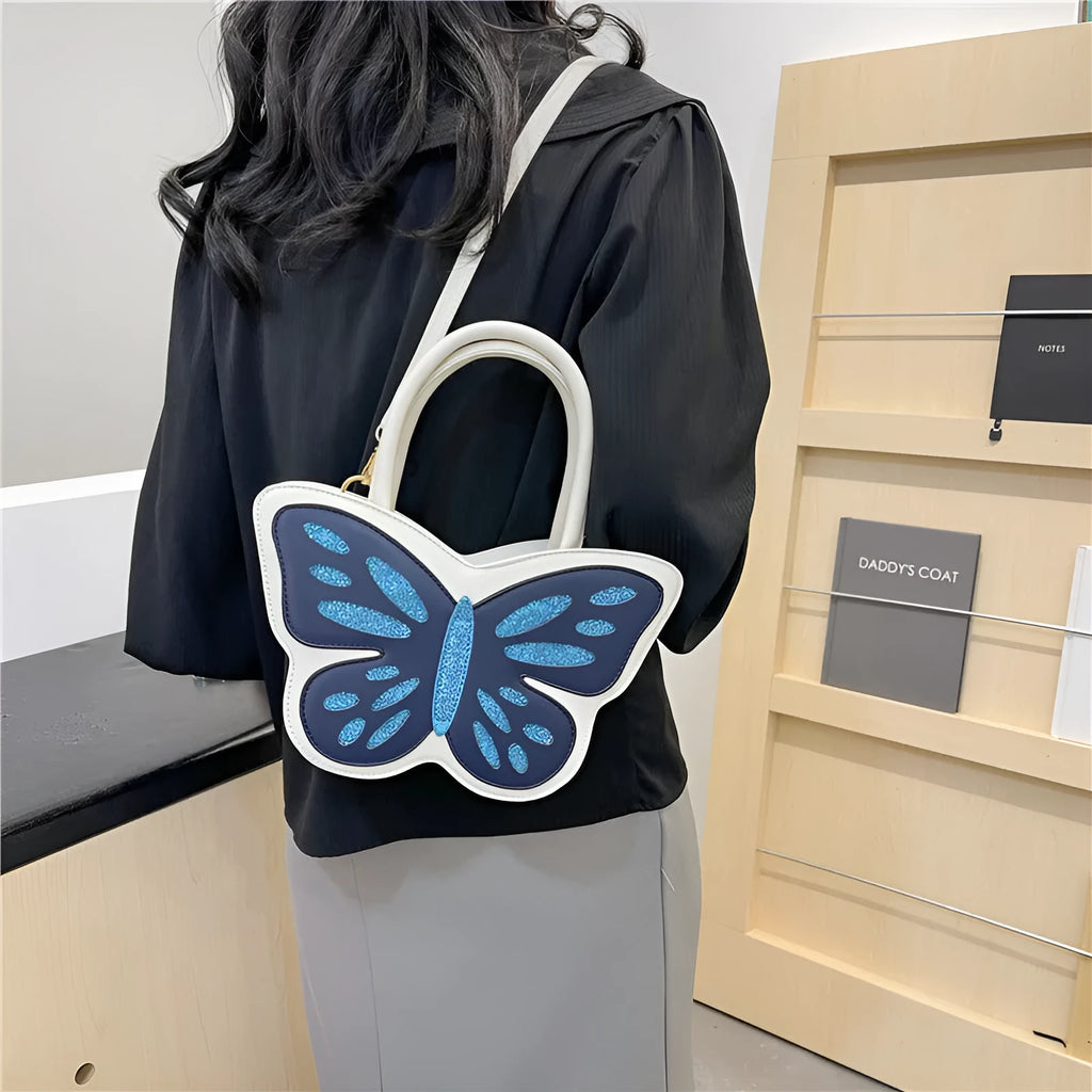 Square fashion crossbody bag in PU leather with contrast stitching, shown in one of four colours.