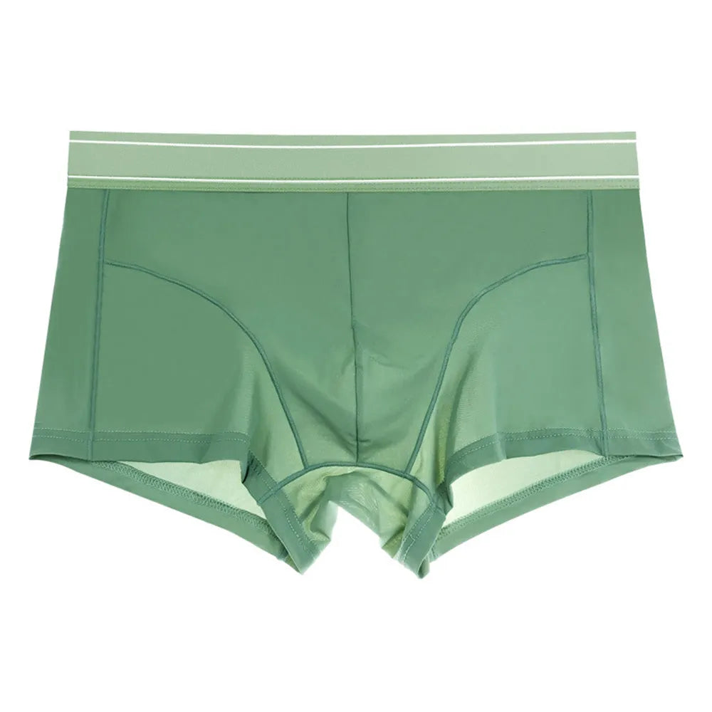 Quick drying breathable ice silk shorts for men in black, leisure fit with elastic waist
