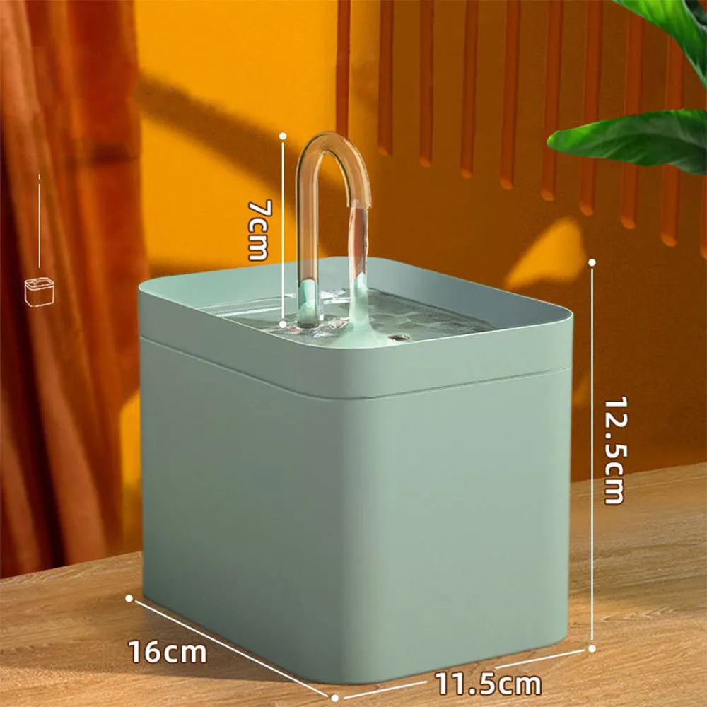 Automatic cat water fountain 1.5L USB mute pump recirculating filtering drinker bowl for cats and pets