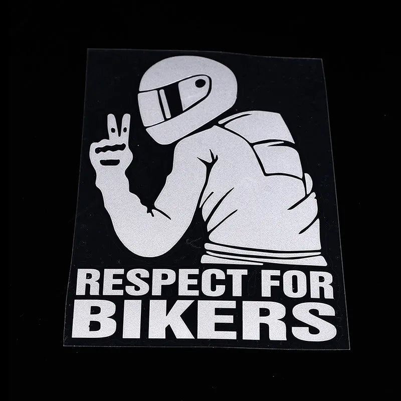 Respect for Bikers motorcycle sticker on pet material with strong adhesive backing