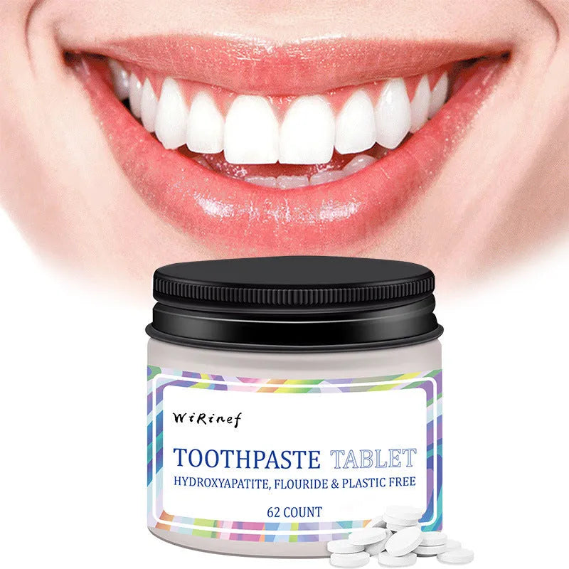 62-piece pack of TP19 solid toothpaste tablets in portable container