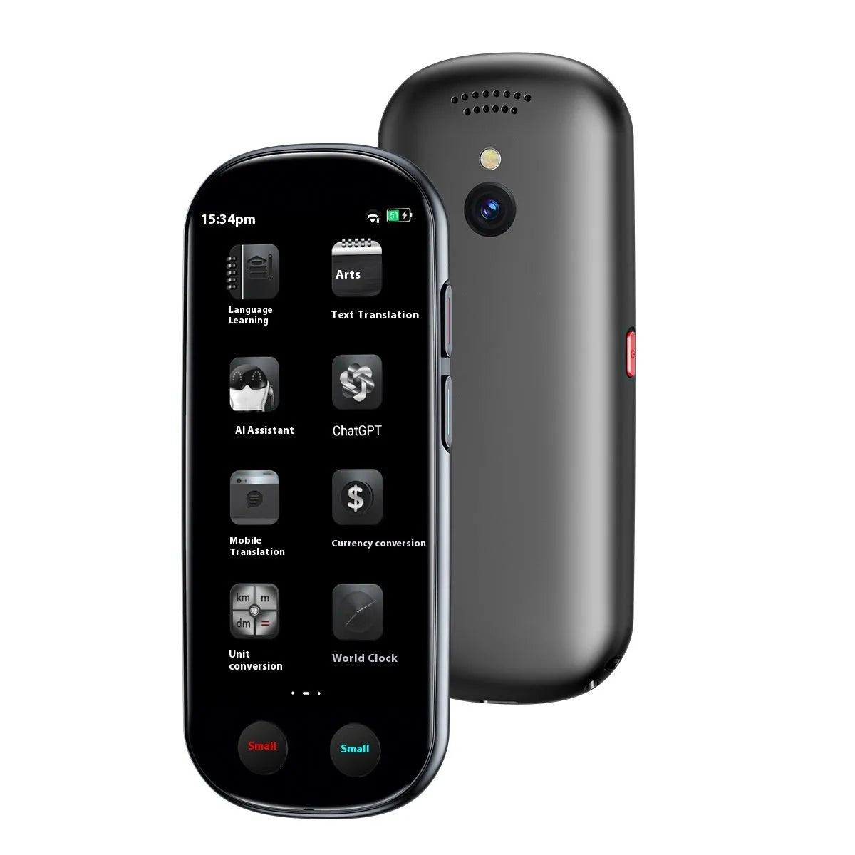 Black simultaneous interpretation translator with lanyard for business multilingual communication