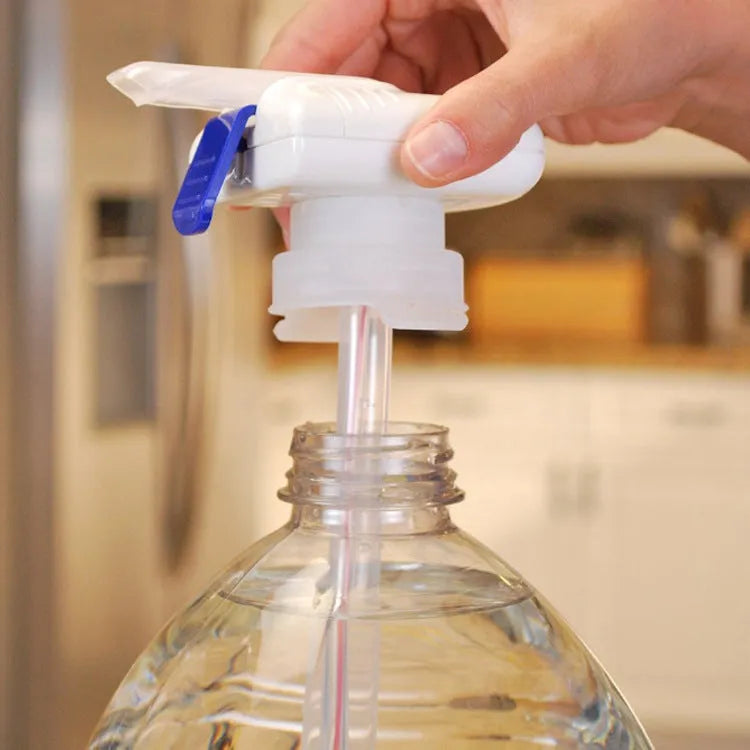 Electric beverage pumping device with blue press handle and PP silicone straw