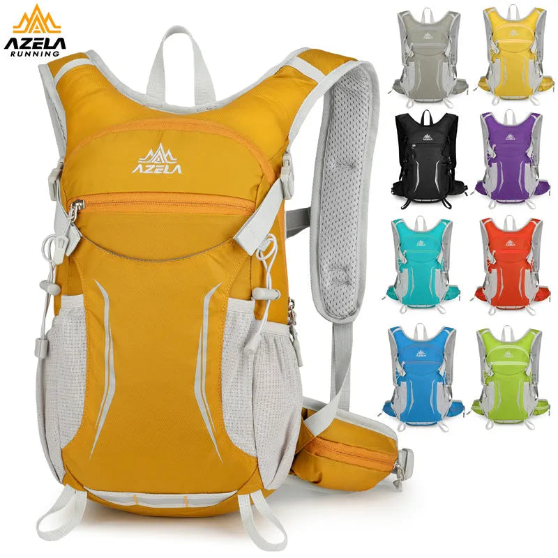 AZELA Lightweight Hydration Backpack with breathable mesh back panel in outdoor setting