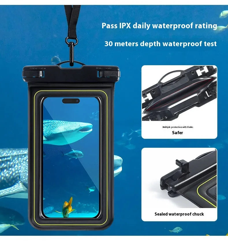Floating waterproof phone bag 6.8 inch black PVC sponge for swimming and diving
