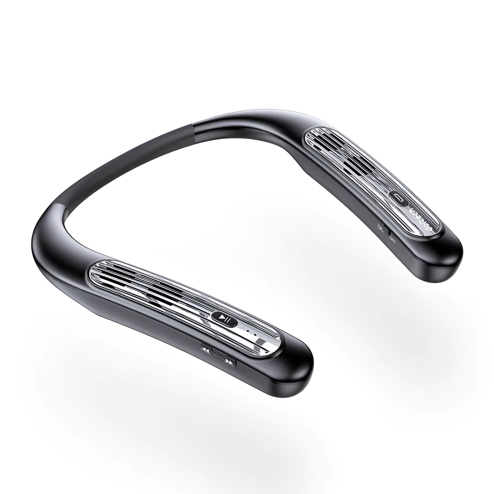 Wearable neck hanging wireless Bluetooth speaker in black or green