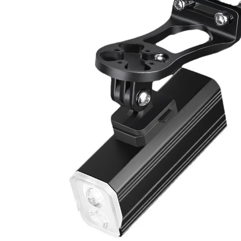 Aluminium alloy bicycle headlights with silicone mounting bracket showing 400 lumen brightness rating