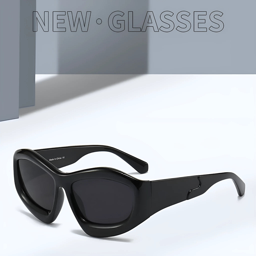 Concave shape bubble lens sunglasses with UV protection in multiple frame colours for outdoor activities
