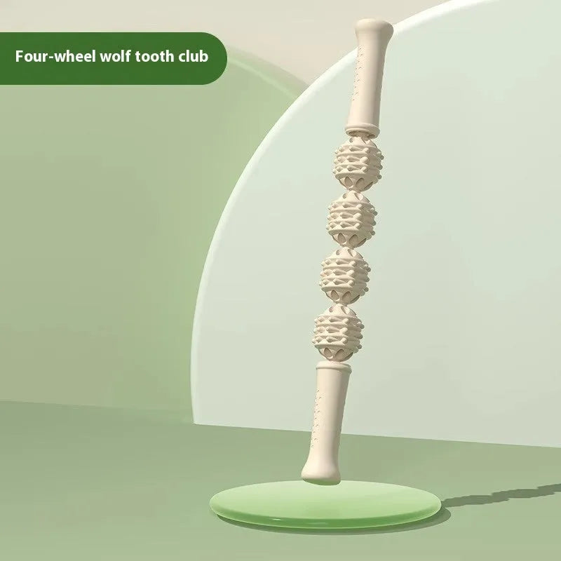 Annular roller clamp of leg massager with multiple wheel options in ivory white
