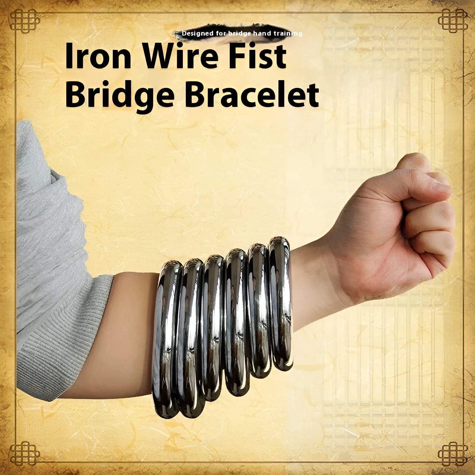 Wing Chun carbon steel training ring in three sizes for martial arts hand strength conditioning