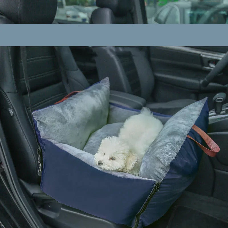 Plush waterproof pet car seat cushion 60x60x35cm in dark grey for cats and dogs