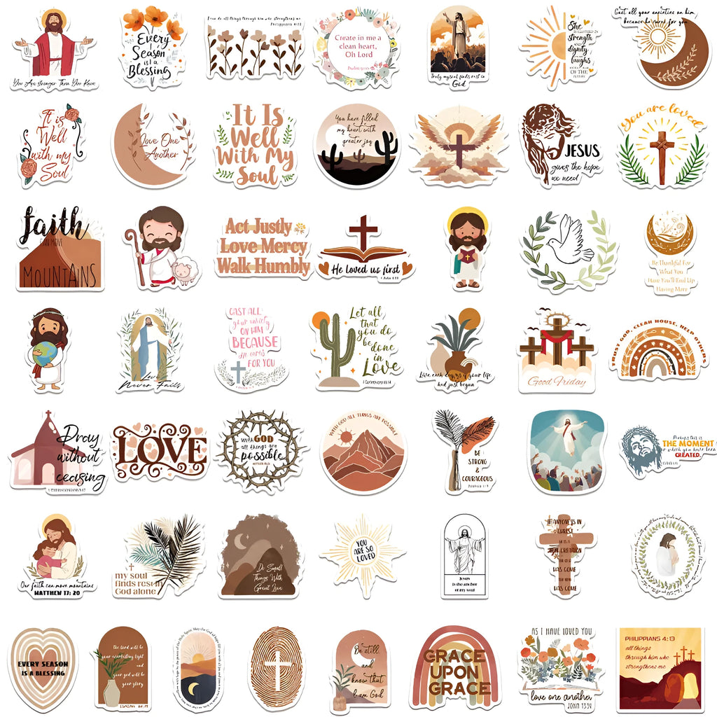 Set of 50 graffiti stickers with random printed patterns for decorative craft projects