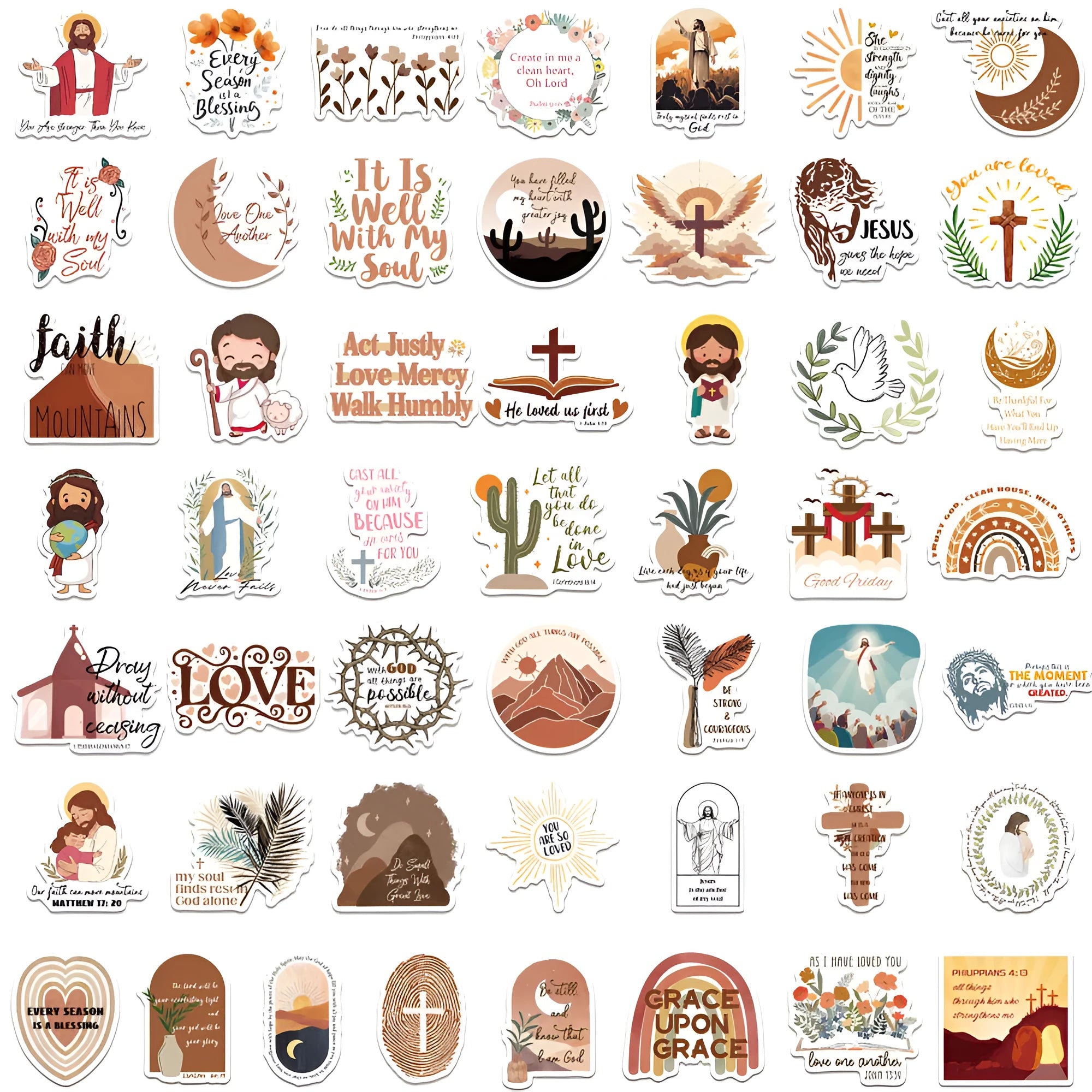 Set of 50 graffiti stickers with random printed patterns for decorative craft projects