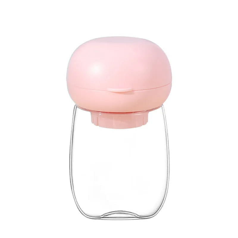 Foldable 300ml high temperature resistant plastic pet drinking cup in pink mushroom colour for outdoor use