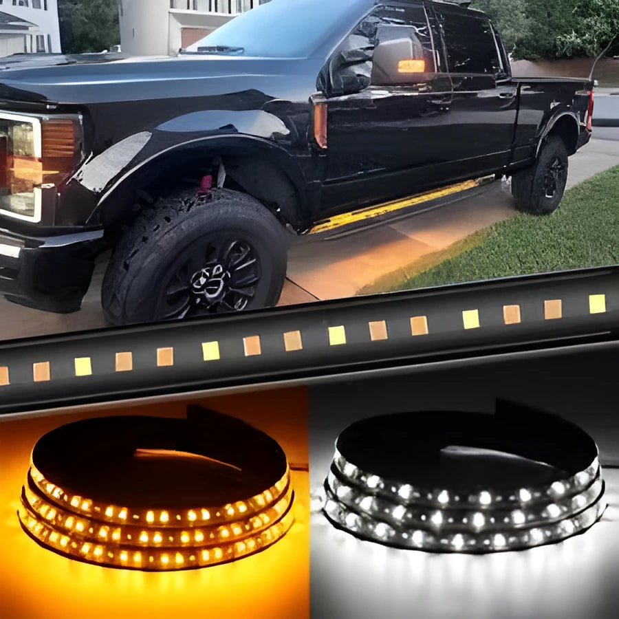 Yellow white LED pedal streamer light for car side steering wheel illumination with flexible PVC FPC cable