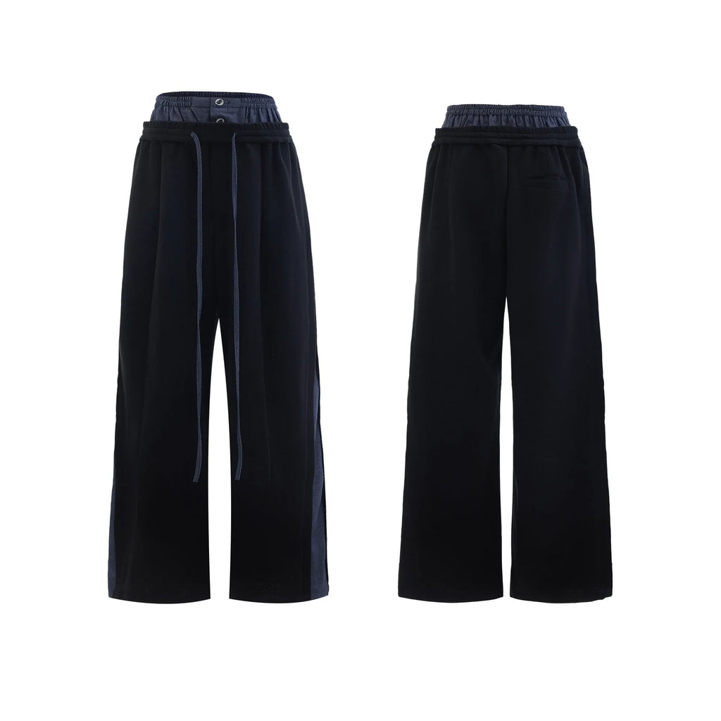 Men's black polyester sports leisure suit with hooded short sleeve jacket and trousers