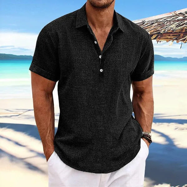 Men's light grey business casual lapel cardigan with long sleeves and loose fit design
