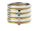 December birthstone engraved ring with geometric shape and titanium steel construction