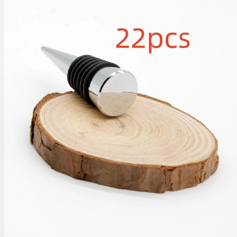Silver zinc alloy wine bottle stopper with silicone base for M8 and M10 thread sizes