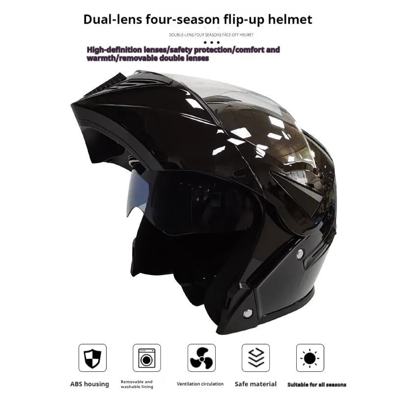 Winter motorcycle helmet ABS shell for men and women commuting blue black white red matte available sizes M 2XL