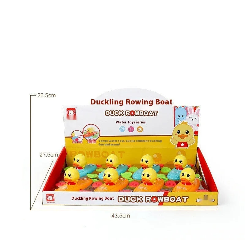 Yellow plastic wind-up swimming bath toy for children's water play activities
