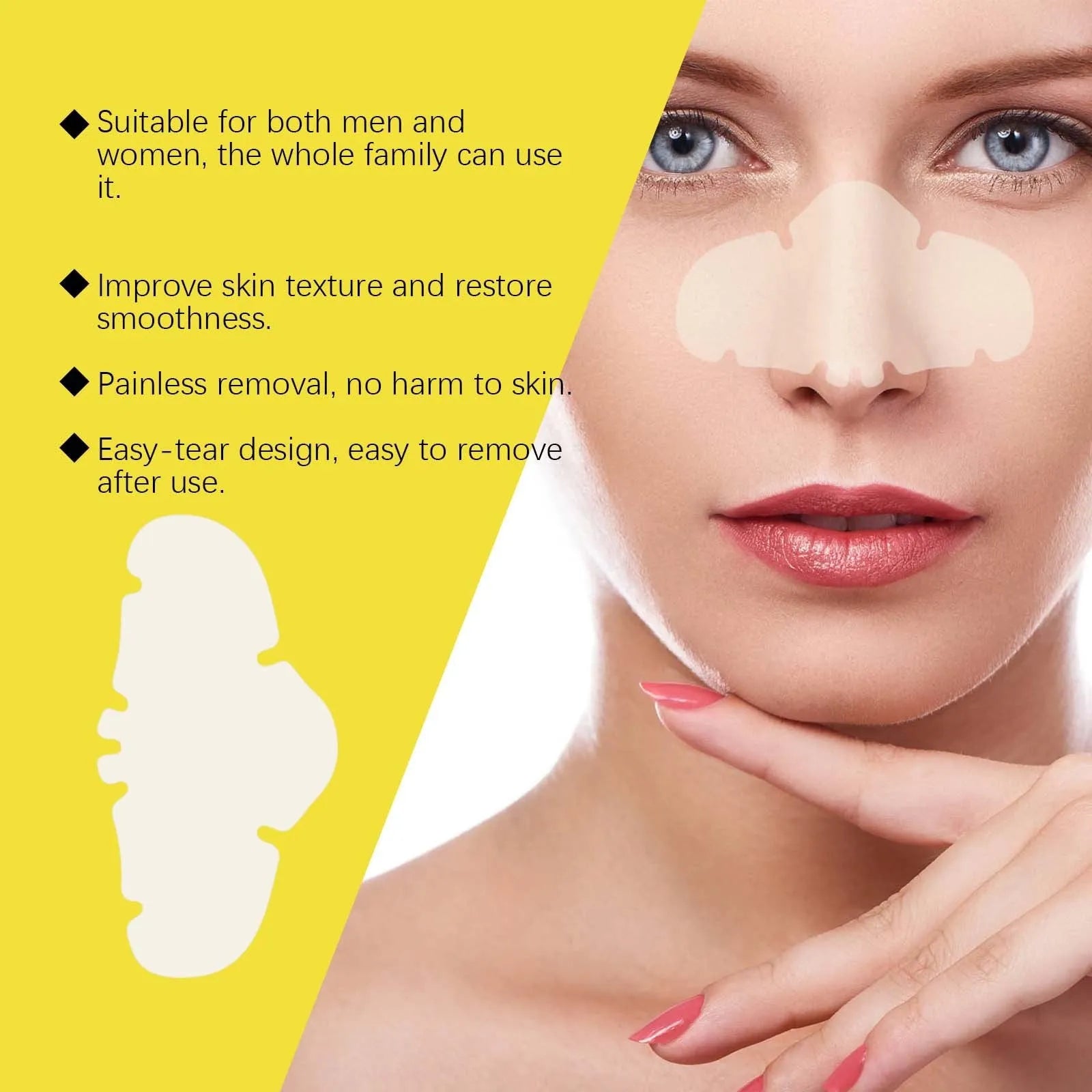 Transparent hydrocolloid nose pore patches pack of 12 pieces for blackhead treatment