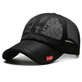 Men's adjustable mesh baseball cap in army green colour with dome crown design