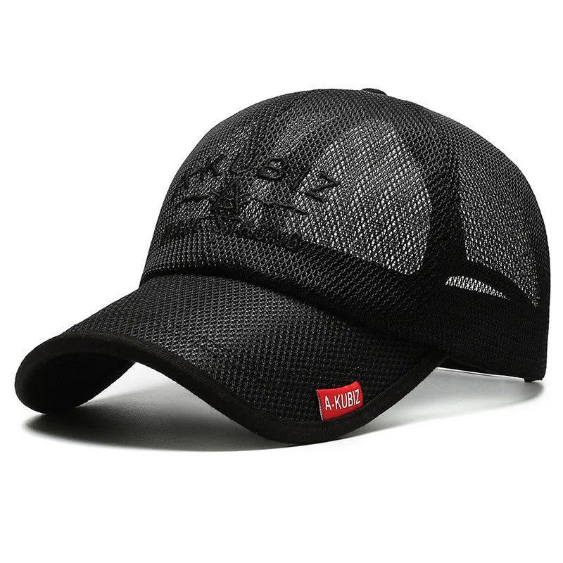 Men's adjustable mesh baseball cap in army green colour with dome crown design